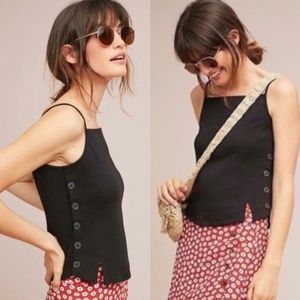Anthropologie Meadow Rue Pantego Button Tank black size small
